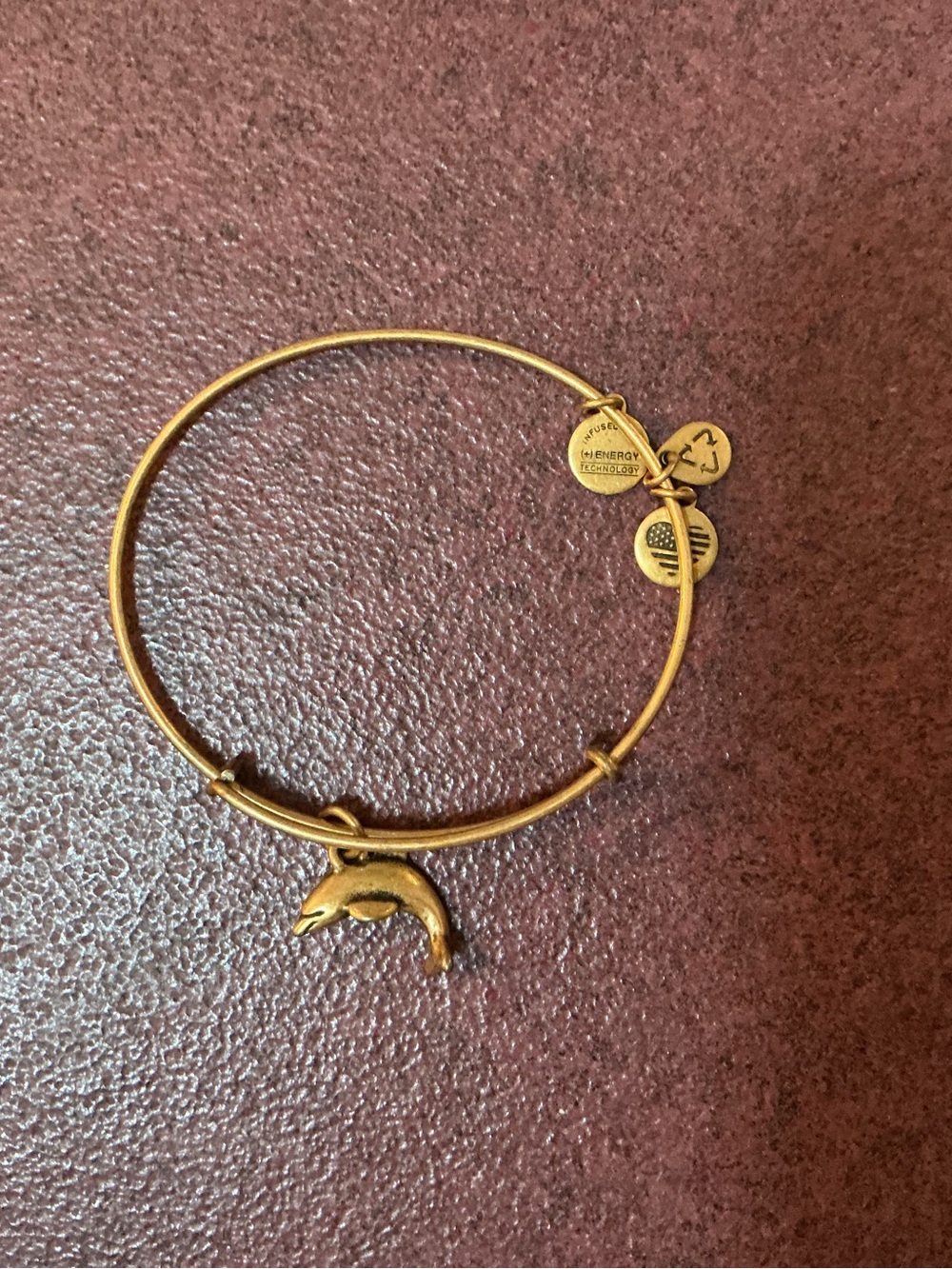 Alex and Ani Gold Dolphin Charm Adjustable Bangle